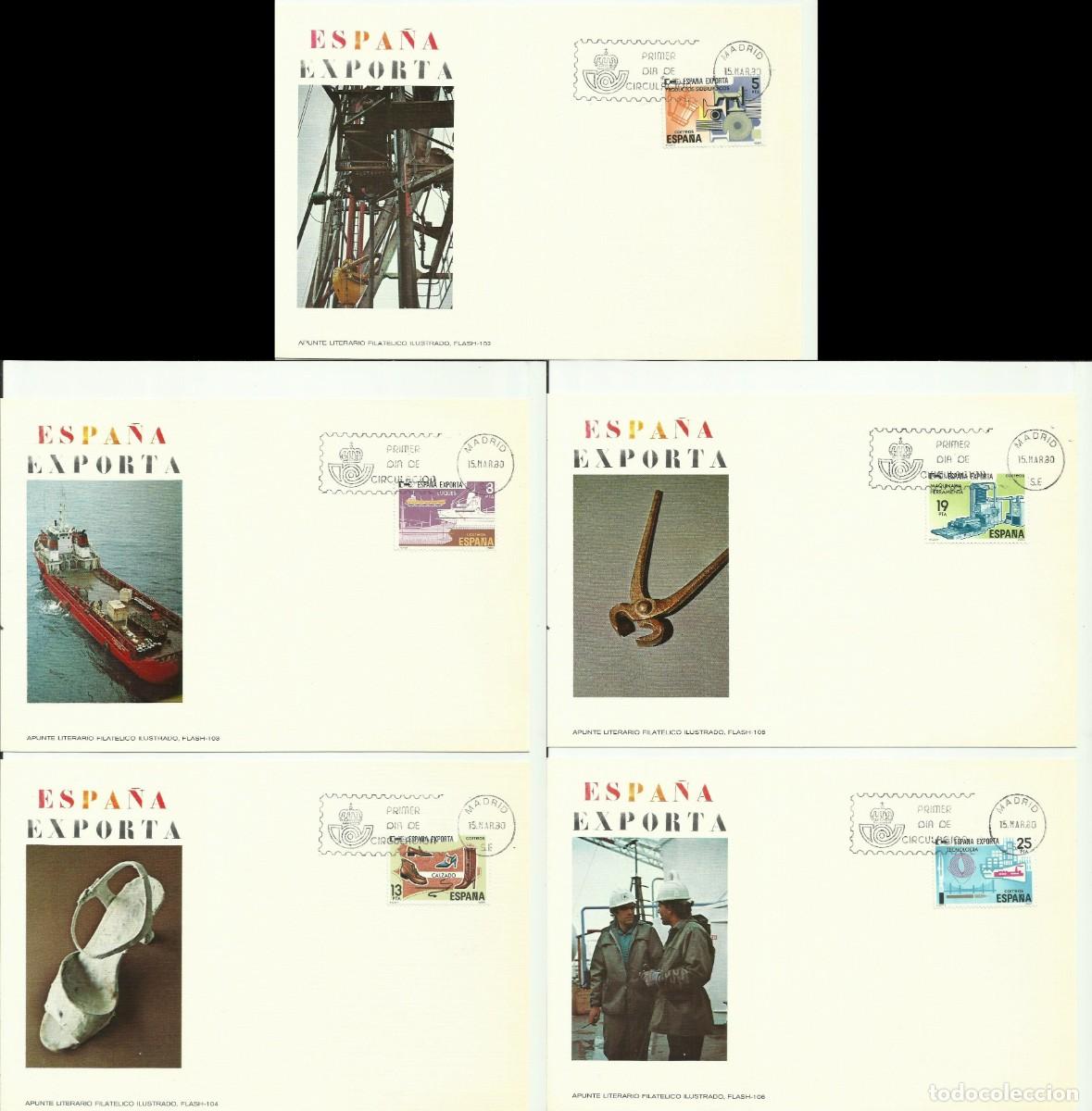 Selos: ESPA&Ntilde;A 1980 - CARTE MAXIMUM ESPA&Ntilde;A EXPORTA - EDIFIL 2563/2567 - YVERT 2209/2213