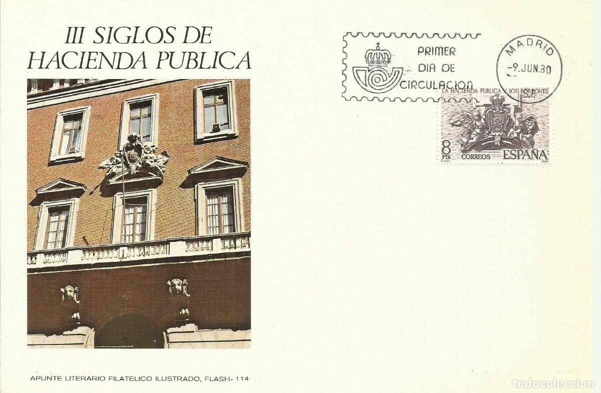 Sellos: ESPA&Ntilde;A 1980 - CARTE MAXIMUM HACIENDA PUBLICA Y LOS BORBONES - EDIFIL 2573 - YVERT 2219