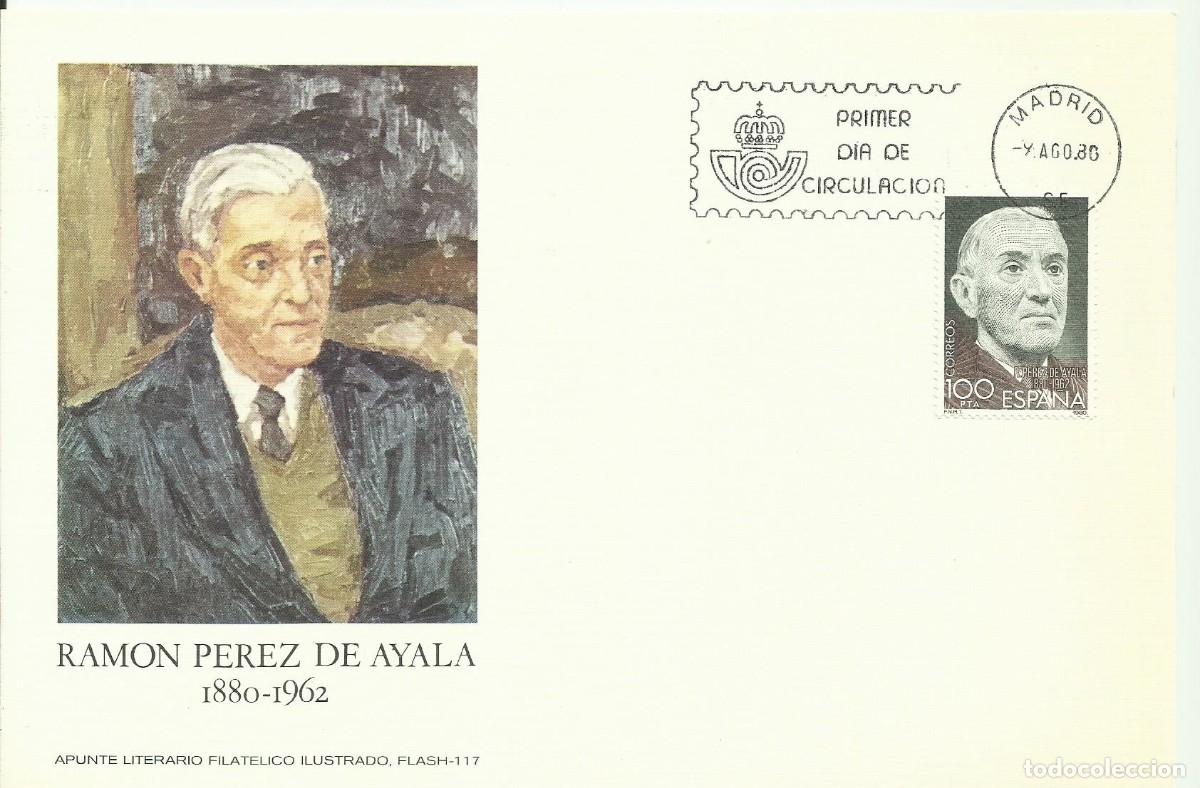 Sellos: ESPA&Ntilde;A 1980 - CARTE MAXIMUM RAMON PEREZ DE AYALA - LITERATO - EDIFIL 2578 - YVERT 2224