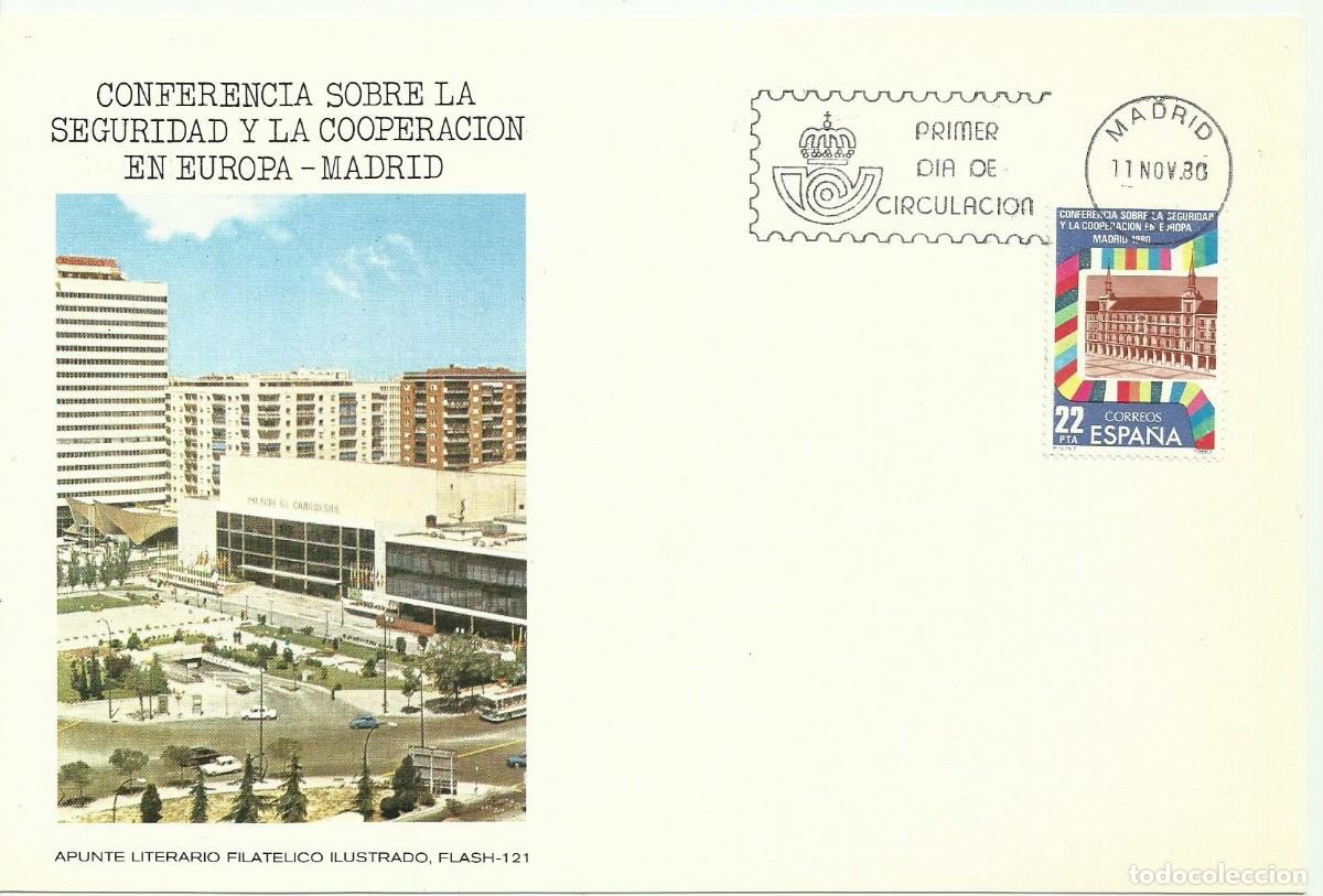 Sellos: ESPA&Ntilde;A 1980 - CARTE MAXIMUM CONFERENCIA DE SEGURIDAD - EDIFIL 2592 - YVERT 2226