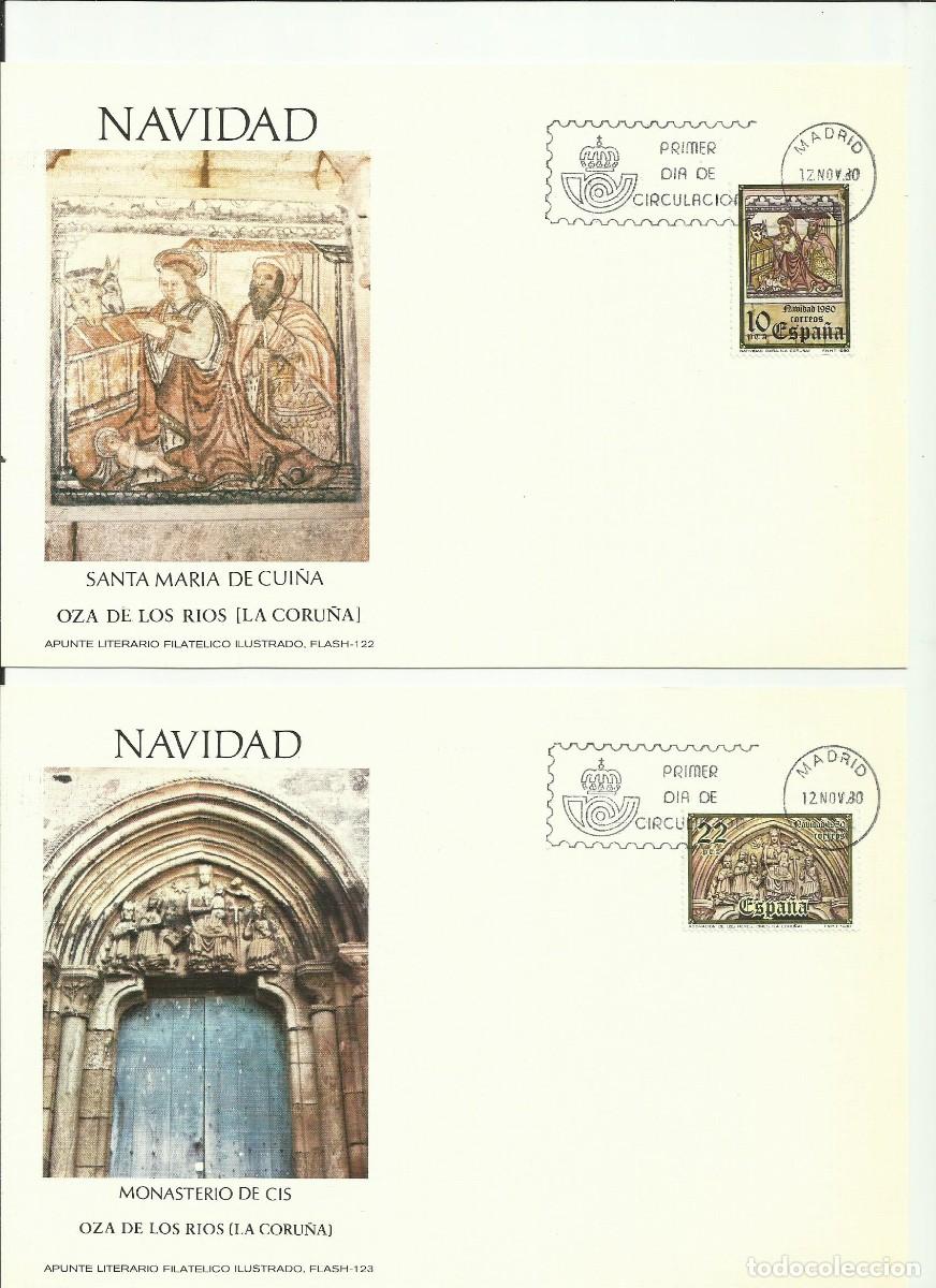 Sellos: ESPA&Ntilde;A 1980 - CARTE MAXIMUM NAVIDAD'80 - EDIFIL 2593/2594 - YVERT 2227/2228