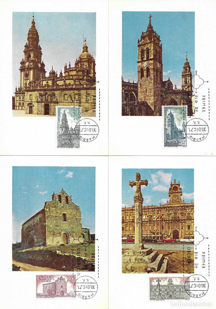 Sellos: A&Ntilde;O SANTO COMPOSTELANO 1971 III GRUPO (EDIFIL 2063/70) EN OCHO TM PRIMER DIA MATASELLOS MADRID MPM