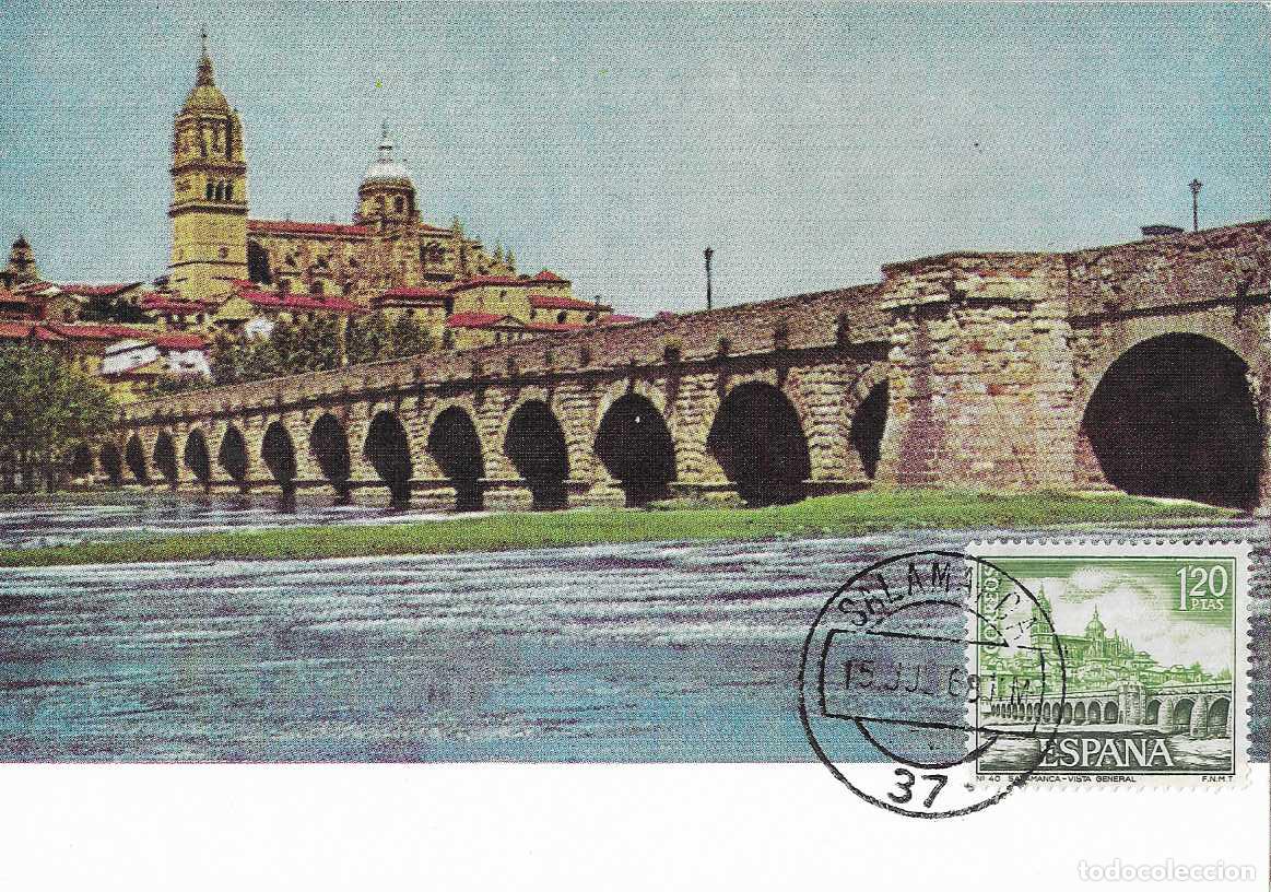 Sellos: VISTA GENERAL DE SALAMANCA SERIE TURISTICA 1968 (EDIFIL 1876) RARA TM PD MATASELLOS DE SALAMANCA MPM