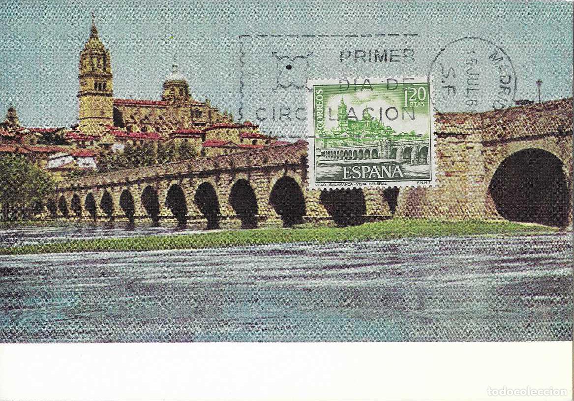 Sellos: VISTA GENERAL DE SALAMANCA SERIE TURISTICA 1968 (EDIFIL 1876) EN TARJETA MAXIMA PRIMER DIA MPM