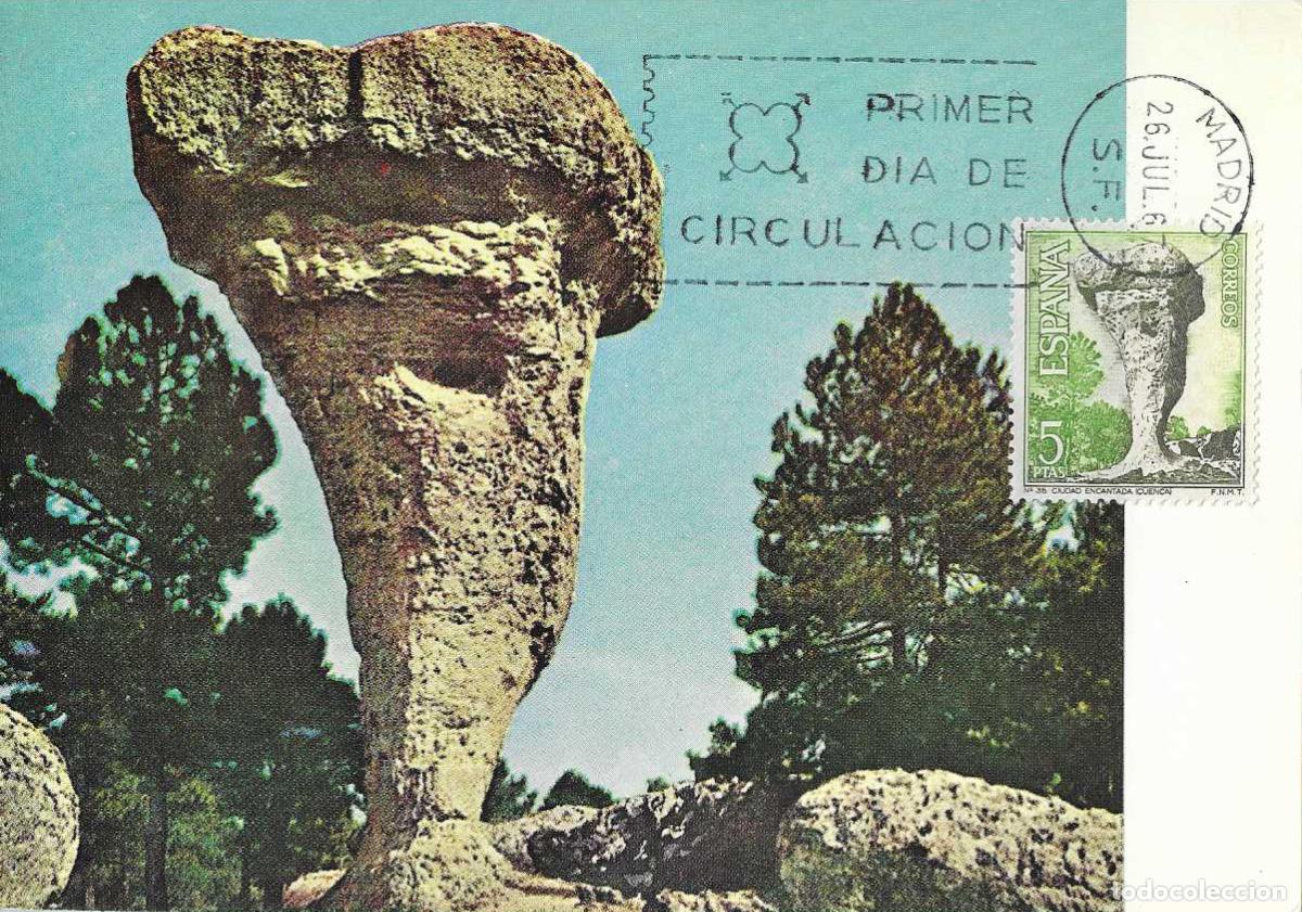Sellos: CIUDAD ENCANTADA EN CUENCA TURISMO SERIE TURISTICA 1967 (EDIFIL 1807) TARJETA MAXIMA PRIMER DIA MPM