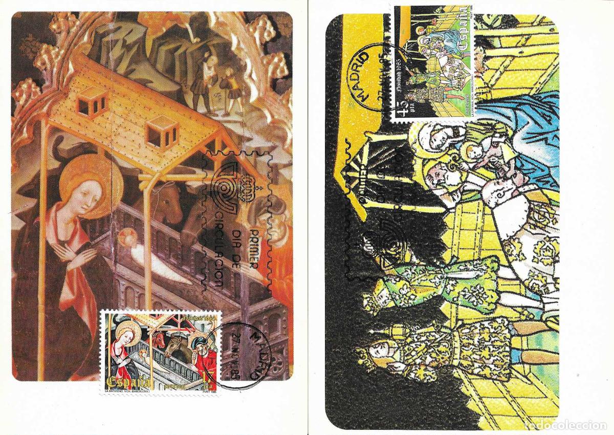 Sellos: NAVIDAD 1985 MUSEO EPISCOPAL DIOCESANO DE VICH (EDIFIL 2818/19) EN DOS TM PD MADRID RELIGION RARO