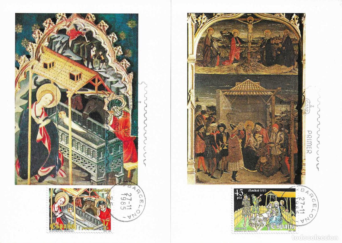 Sellos: NAVIDAD 1985 MUSEO EPISCOPAL DIOCESANO DE VICH (EDIFIL 2818/19) EN DOS TM PD BARCELONA RELIGION RARO