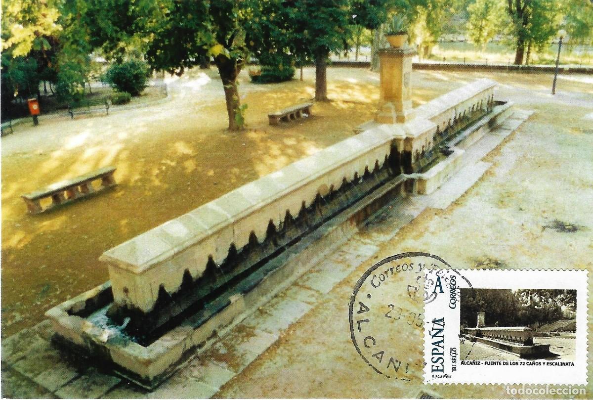Sellos: ESPA&Ntilde;A. TARJETA MAXIMA. FUENTE DE LOS 72 CA&Ntilde;OS. ALCA&Ntilde;IZ (TERUEL)