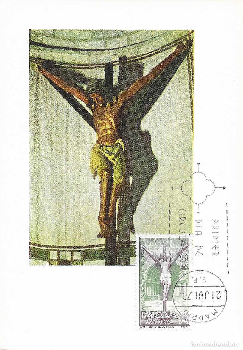 Sellos: PUENTE DE LA REINA NAVARRA A&Ntilde;O SANTO COMPOSTELANO 1971 (EDIFIL 2051) EN TM PRIMER DIA MADRID RARO