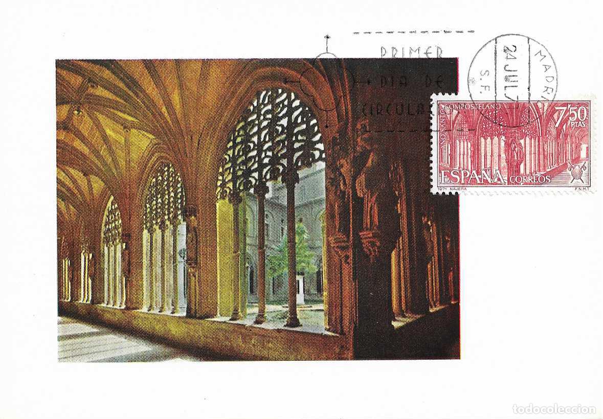 Sellos: CLAUSTRO SANTA MARIA LA REAL NAJERA (LOGRO&Ntilde;O) A&Ntilde;O SANTO COMPOSTELANO 1971 (EDIFIL 2050) TM PD RARO