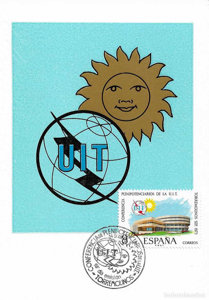 Sellos: CONFERENCIA PLENIPOTENCIARIOS DE LA UIT 1973 (EDIFIL 2145) TM PD MATASELLOS TORREMOLINOS MALAGA RARO