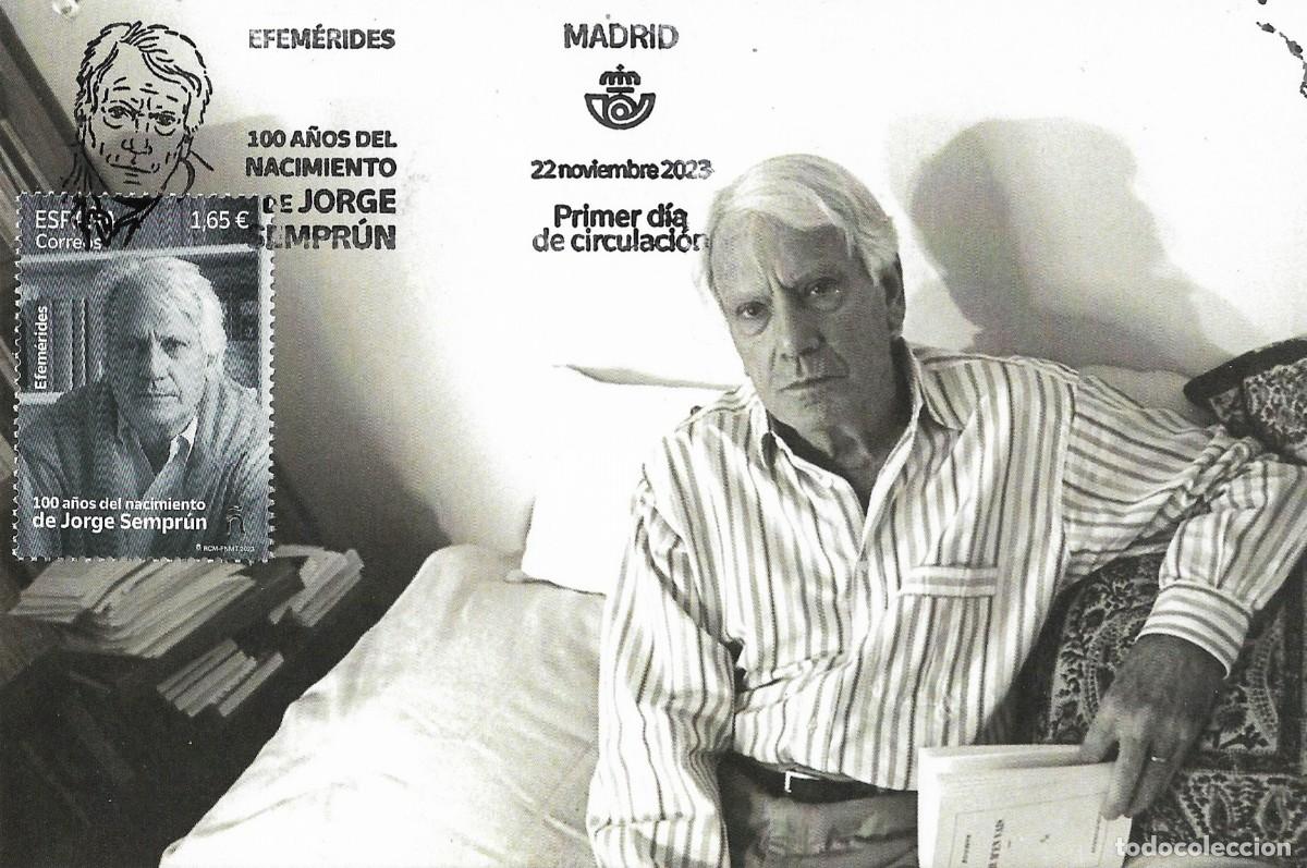 Sellos: ESPA&Ntilde;A. TARJETA MAXIMA PRIMER DIA. JORGE SEMPRUN. 2023