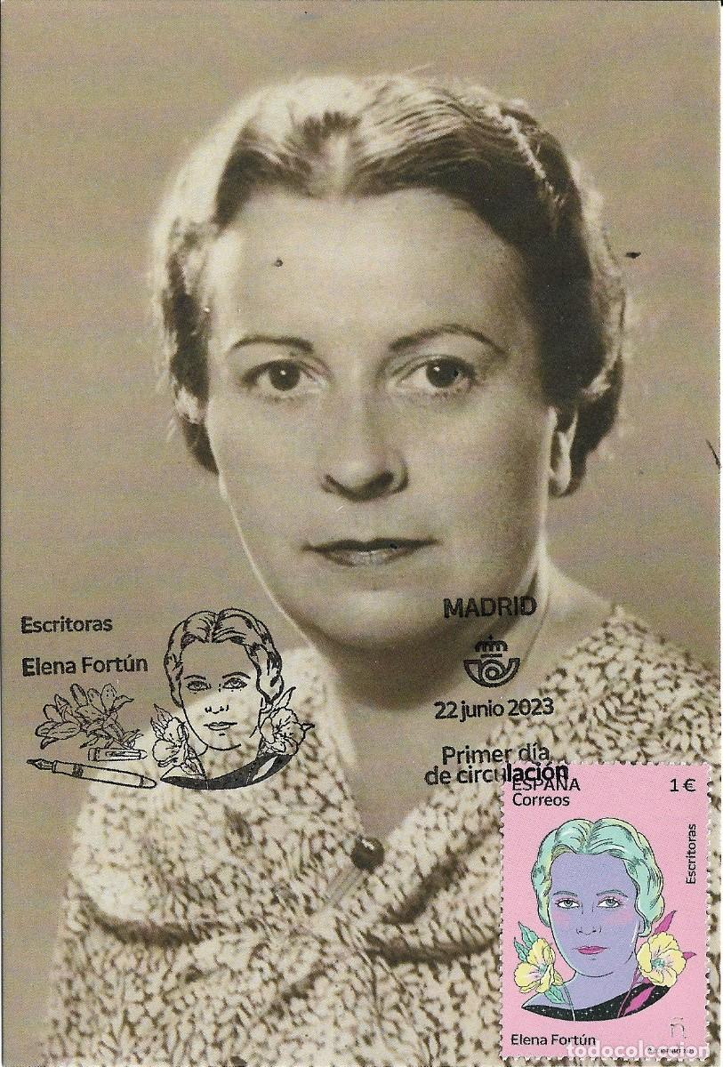Stamps: ESPA&Ntilde;A. TARJETA MAXIMA PRIMER DIA. ELENA FORTUN. 2023