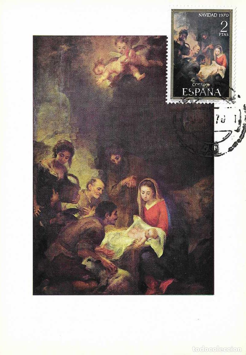 Francobolli: NAVIDAD 1970 PINTURA MURILLO (EDIFIL 2003) EN TM PRIMER DIA RELIGION MATASELLOS SEVILLA RARO ASI MPM