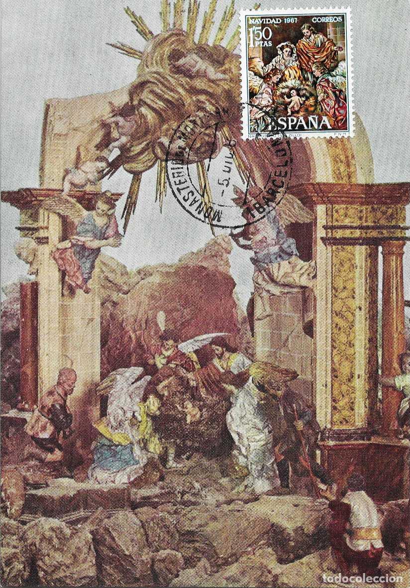 Sellos: NAVIDAD 1967 NACIMIENTO DE SALZILLO (EDIFIL 1838) TM PD MATASELLOS MONASTERIO MONTSERRAT RARO ASI