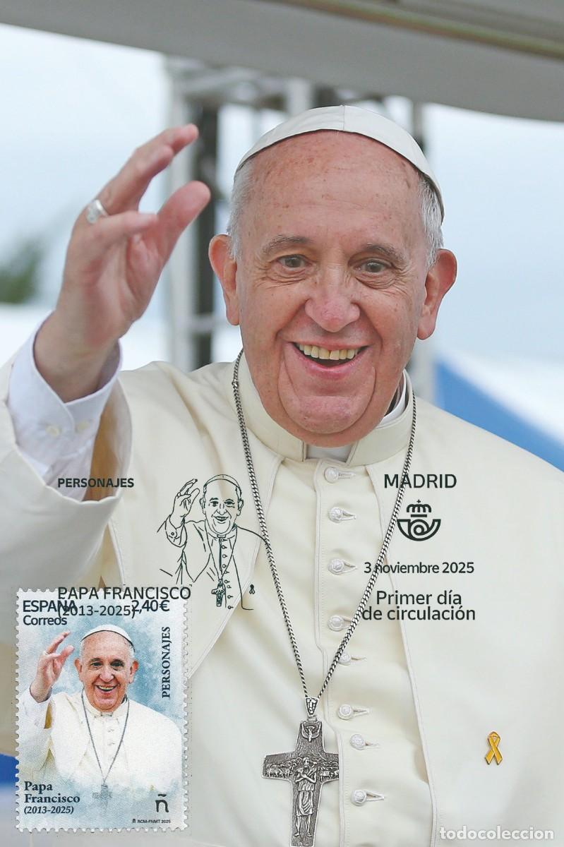 Sellos: Spain Espa&ntilde;a Spagne 2025 - Papa Francisco carte maximum