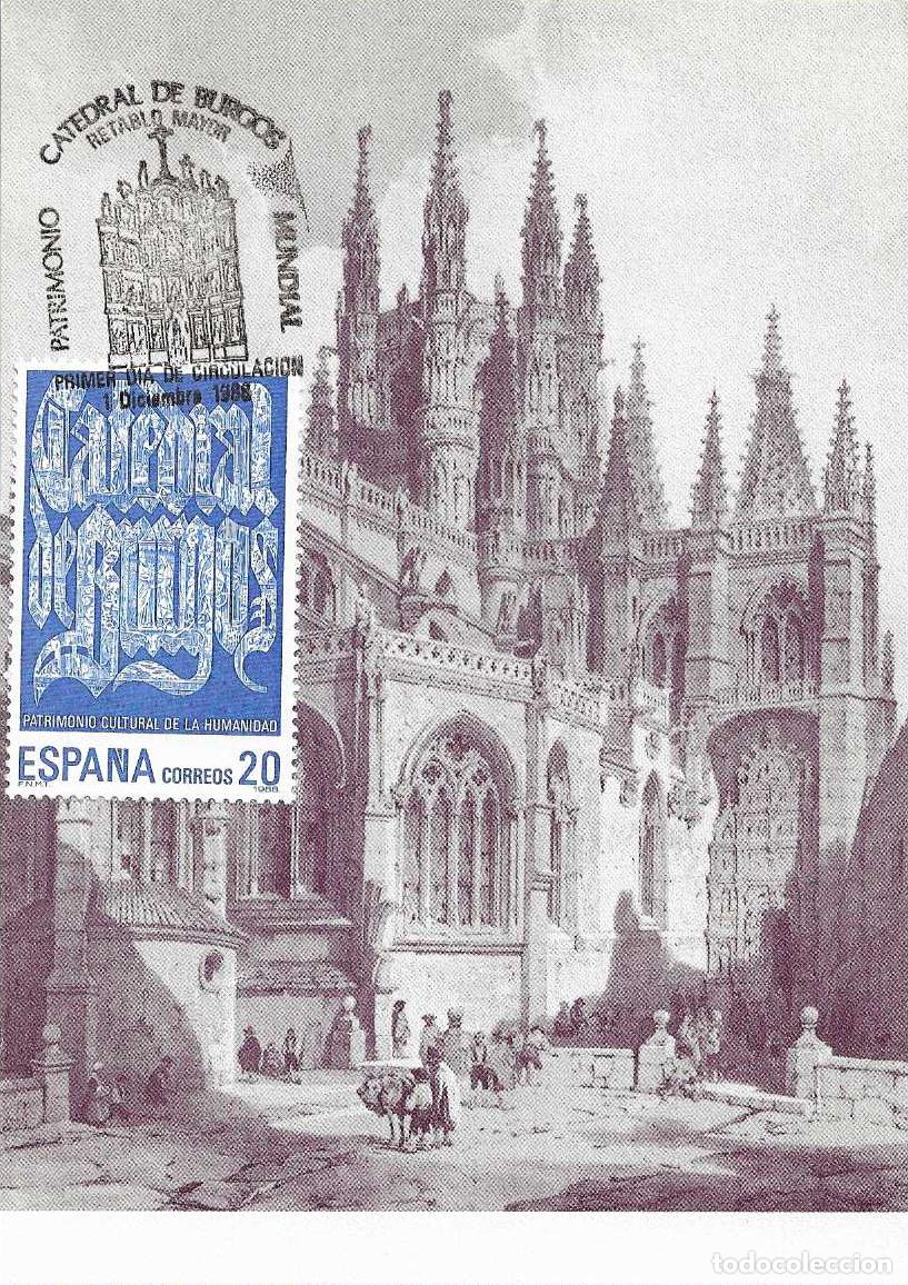 Sellos: CATEDRAL DE BURGOS PATRIMONIO DE LA HUMANIDAD 1988 (EDIFIL 2979) TM PD FILOSSA MATASELLOS BURGOS MPM