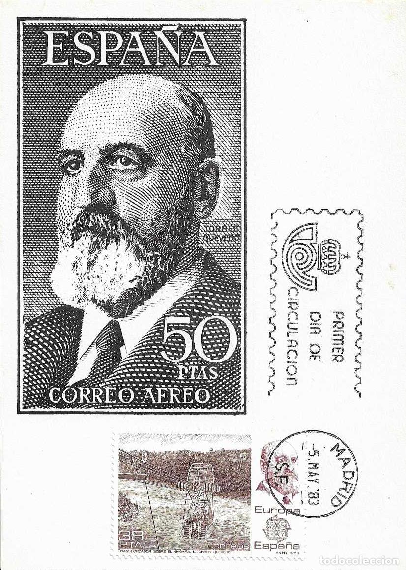 Sellos: LEONARDO TORRES QUEVEDO TRANSBORDADOR NIAGARA EUROPA 1983 (EDIFIL 2704 TM PD MOD 1 MATASELLOS MADRID
