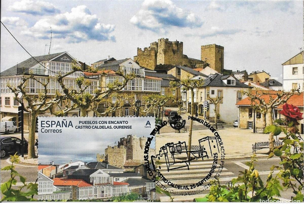 Selos: Espa&ntilde;a Spain 2025 - Pueblos con ecanto, Castro Caldelas, Ourense carte maximum