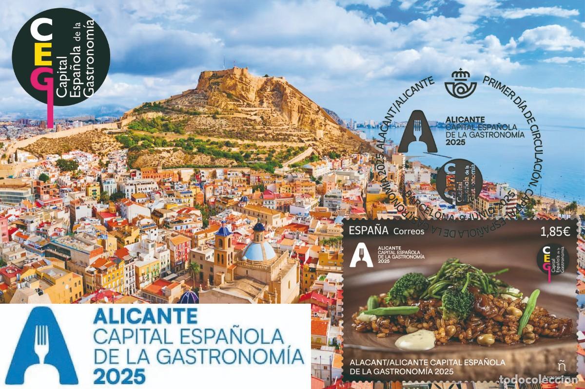 Sellos: Spain Espa&ntilde;a Espagne 2025 - Alicante, cap&igrave;tal espa&ntilde;ola de la gastronomia 2025 carte maximum