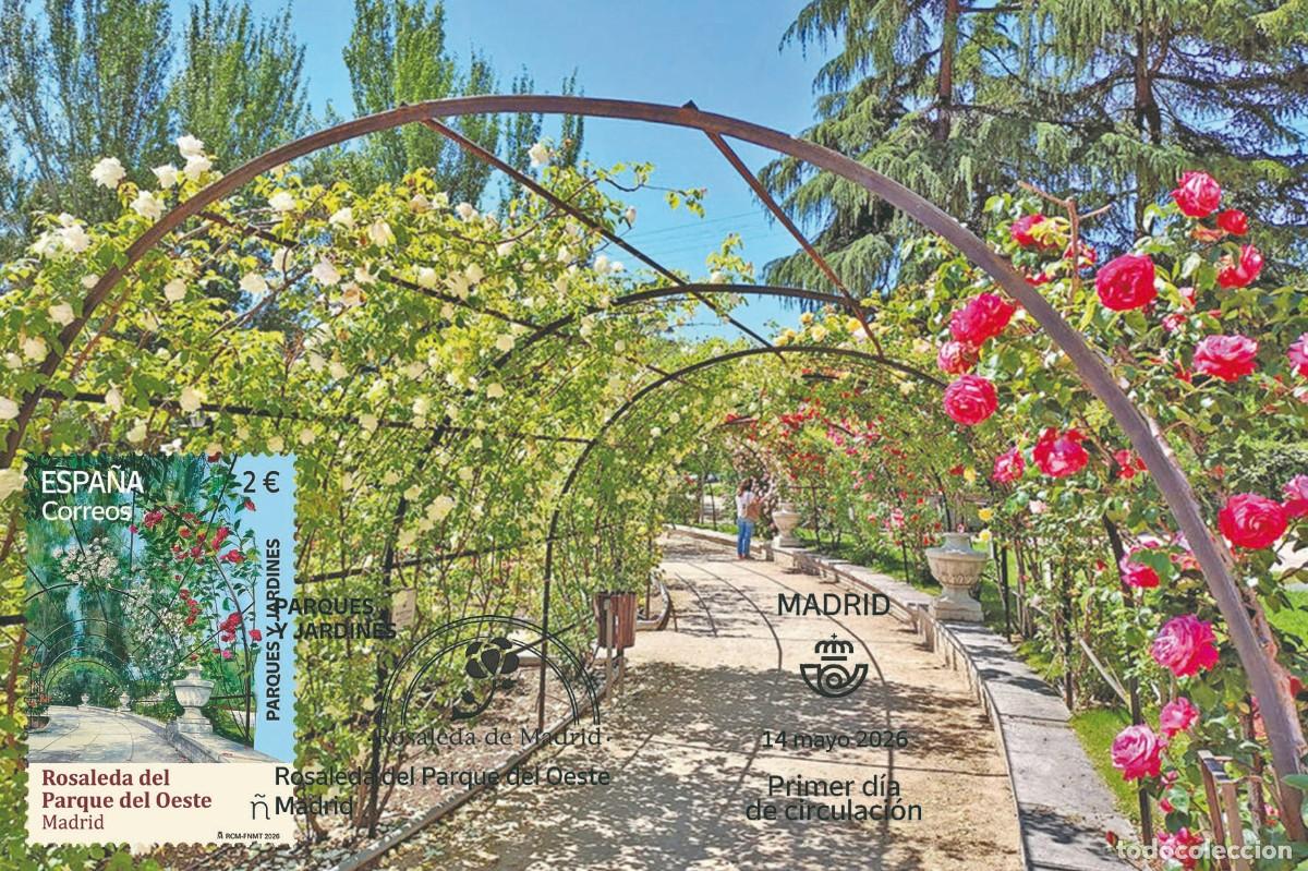 Sellos: Spain Espa&ntilde;a Espagne 2026 - Rosaleda del Parque del Oeste carte maximum