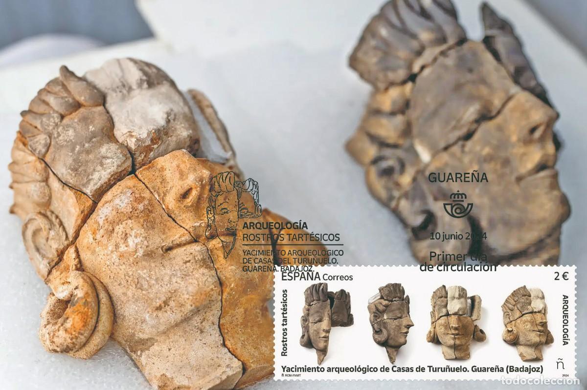 Sellos: Spain Espa&ntilde;a Spagne 2024 - Arqueologia - Restos tartesicos de Casas de Turu&ntilde;uelo carte maximum