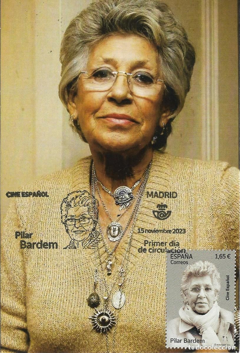 Sellos: ESPA&Ntilde;A. TARJETA MAXIMA PRIMER DIA. ACTRIZ DE CINE. PILAR BARDEM. 2023