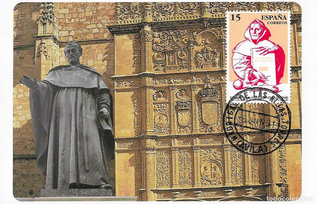 Sellos: FRAY LUIS DE LEON CENTENARIOS 1991 (EDIFIL 3119) EN TM PD RELIGION MATASELLOS MADRIGAL ALTAS TORRES