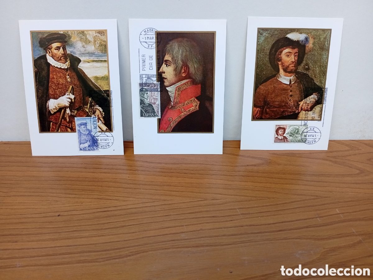 Sellos: 3 TARJETAS POSTALES MAXIMA FILATELICA DE 1/03/1976