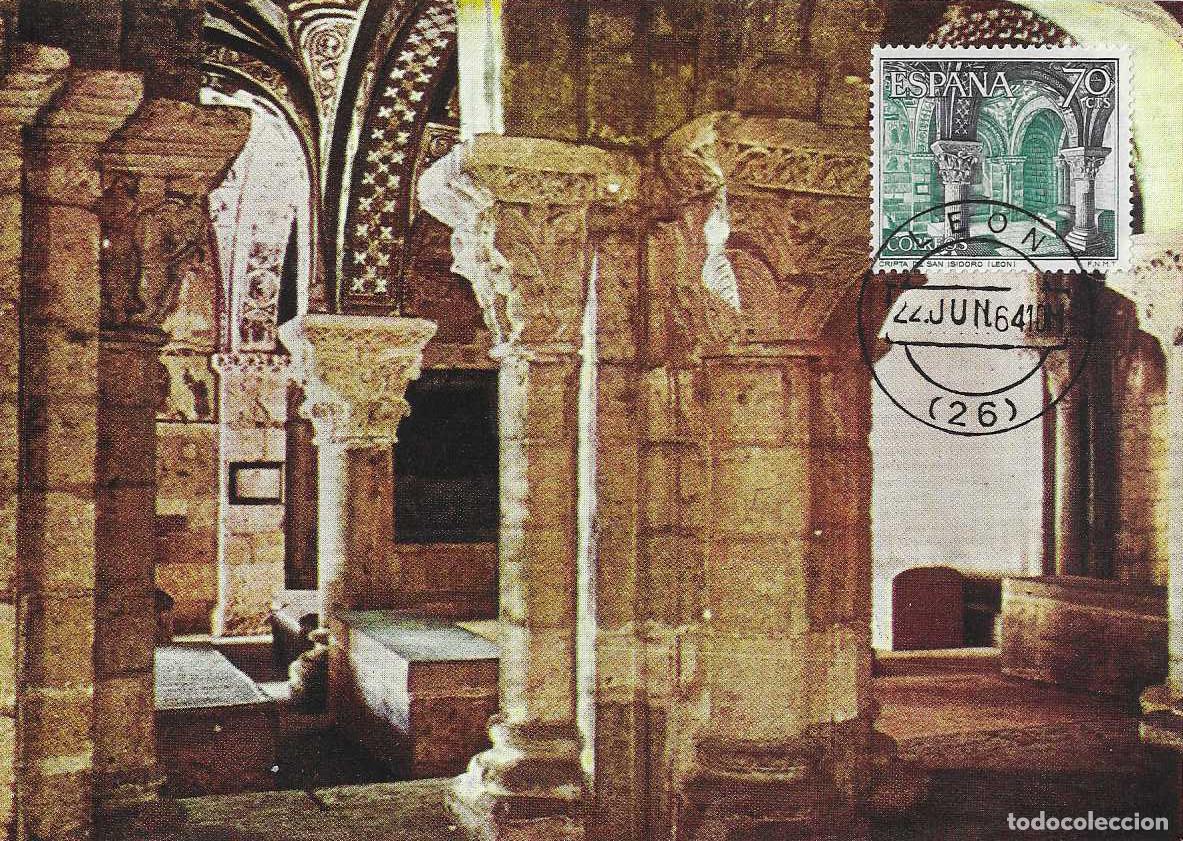 Sellos: CRIPTA DE SAN ISIDORO LEON TURISMO SERIE TURISTICA 1964 (EDIFIL 1543) TM PD MATASELLOS LEON RARO MPM