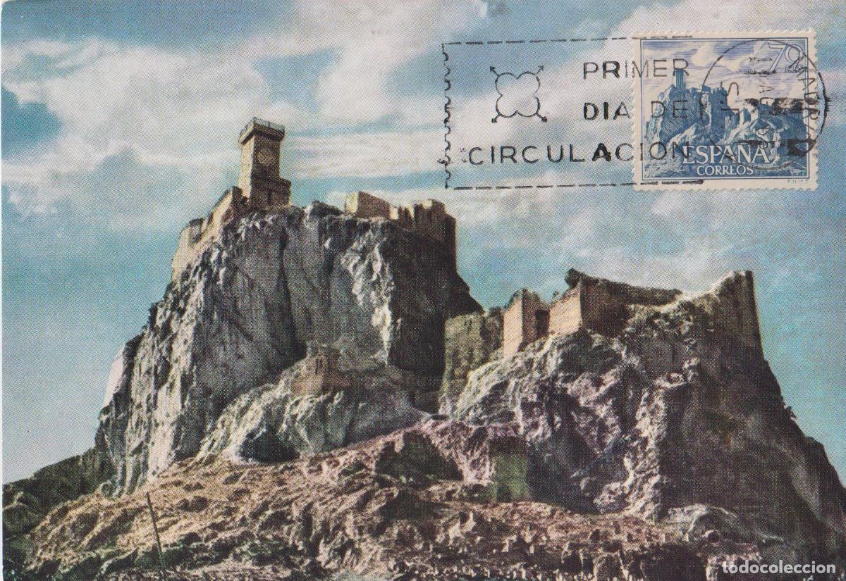 Sellos: TARJETA M&Aacute;XIMA - CASTILLO DE MONTEAGUDO (MURCIA) - EDITADA EN 1966 - Foto 1