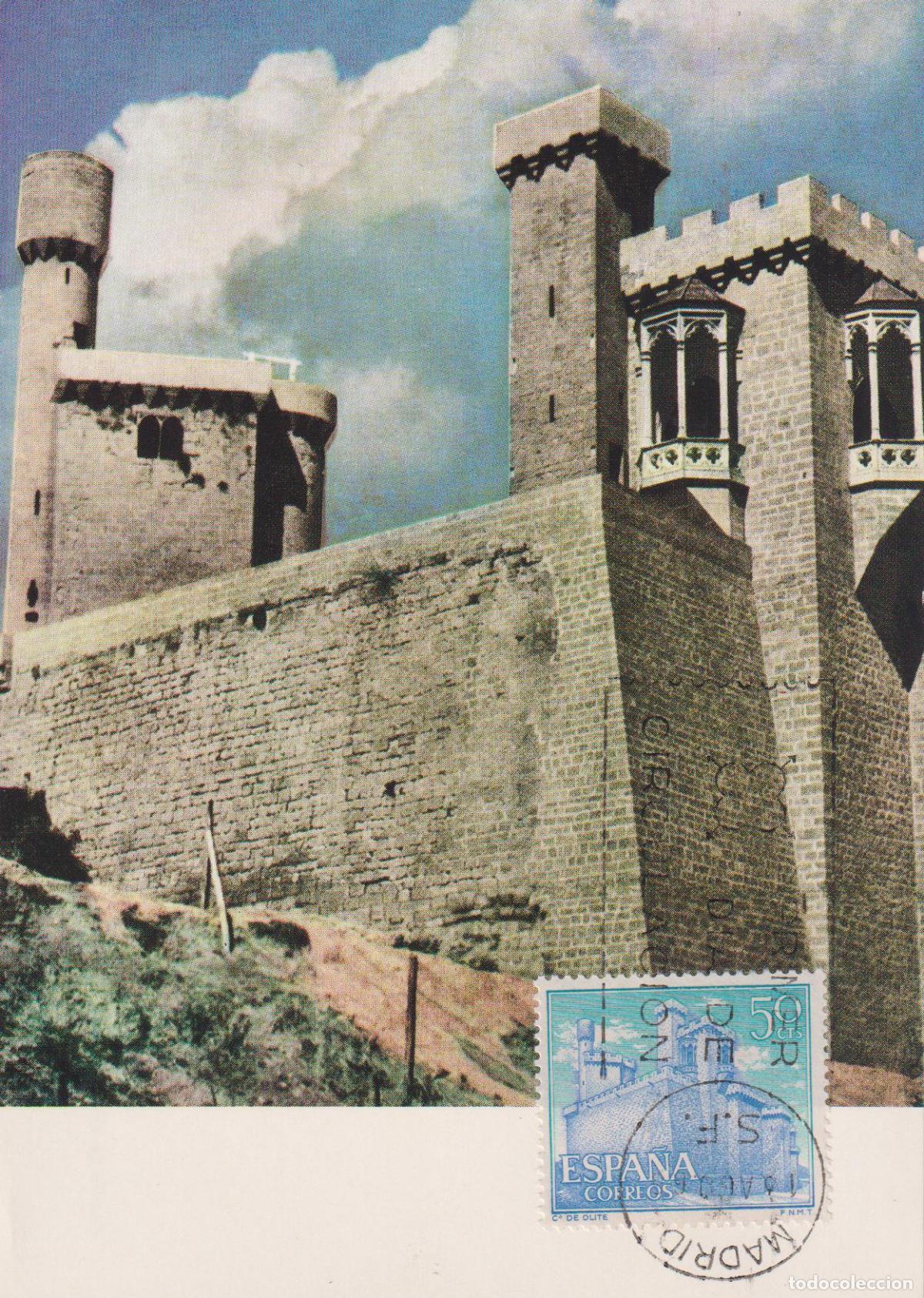 Sellos: TARJETA M&Aacute;XIMA - CASTILLO DE OLITE (NAVARRA) - EDITADA EN 1966