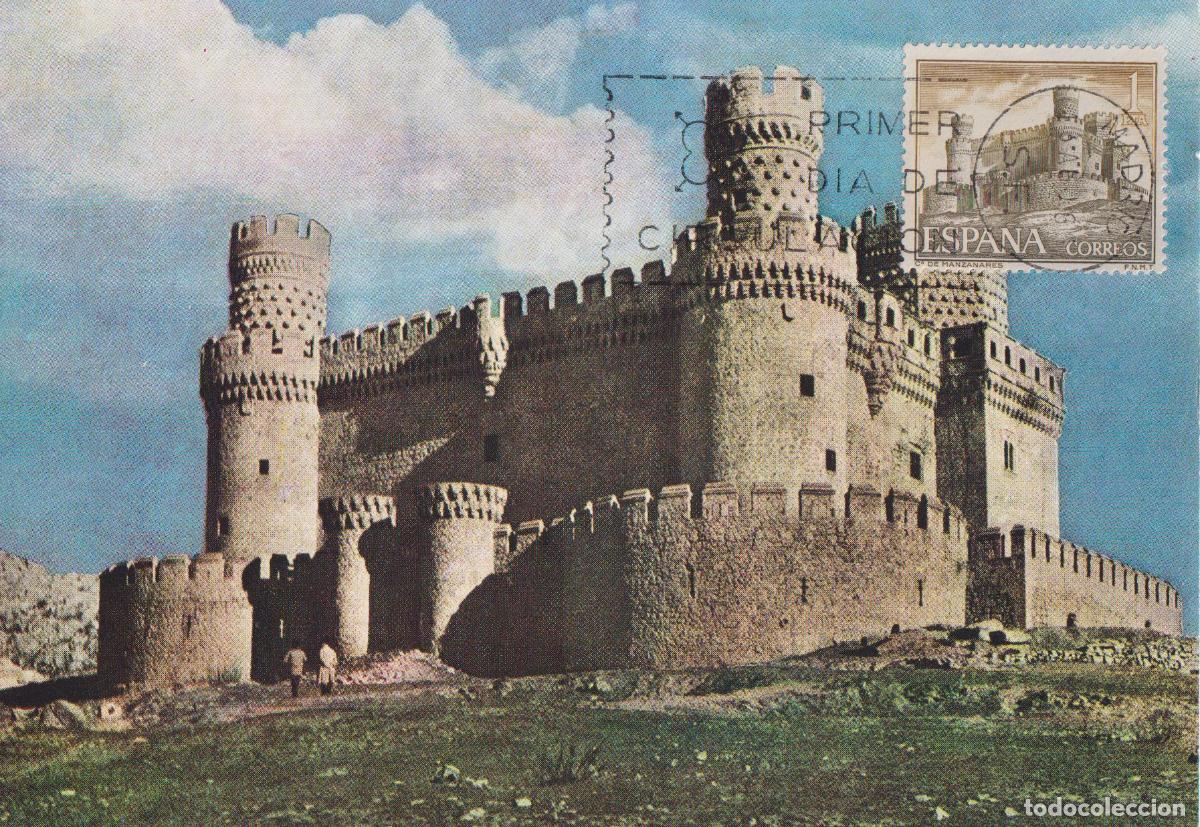 Sellos: TARJETA M&Aacute;XIMA - CASTILLO DE MANZANARES EL REAL (MADRID) - EDITADA EN 1966