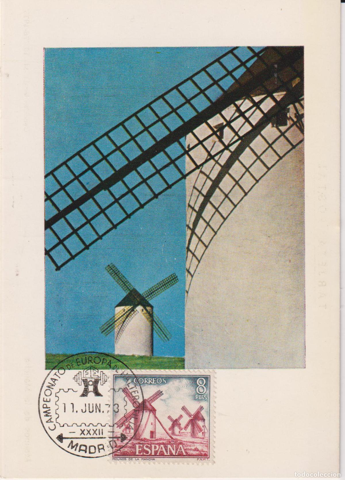 Sellos: TARJETA M&Aacute;XIMA - MOLINOS DE LA MANCHA - 11.JUN.1973