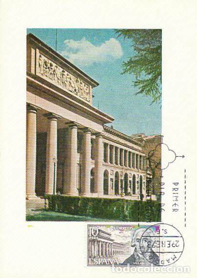 Sellos: EDIFIL 2118, JUAN DE VILLANUEVA, ARQUITECTO DEL MUSEO DEL PRADO, TARJETA MAXIMA DE 21-3-1973