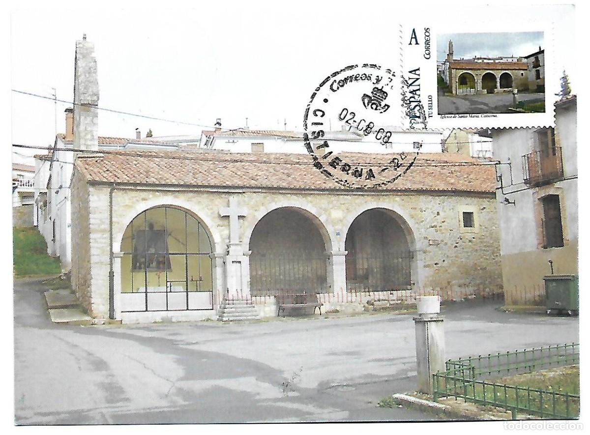 Sellos: TARJETA POSTAL M&Aacute;XIMA IGLESIA-MUSEO DE SANTA MAR&Iacute;A (CISTIERNA-LE&Oacute;N) MATASELLOS ORDINARIO CISTIERNA.
