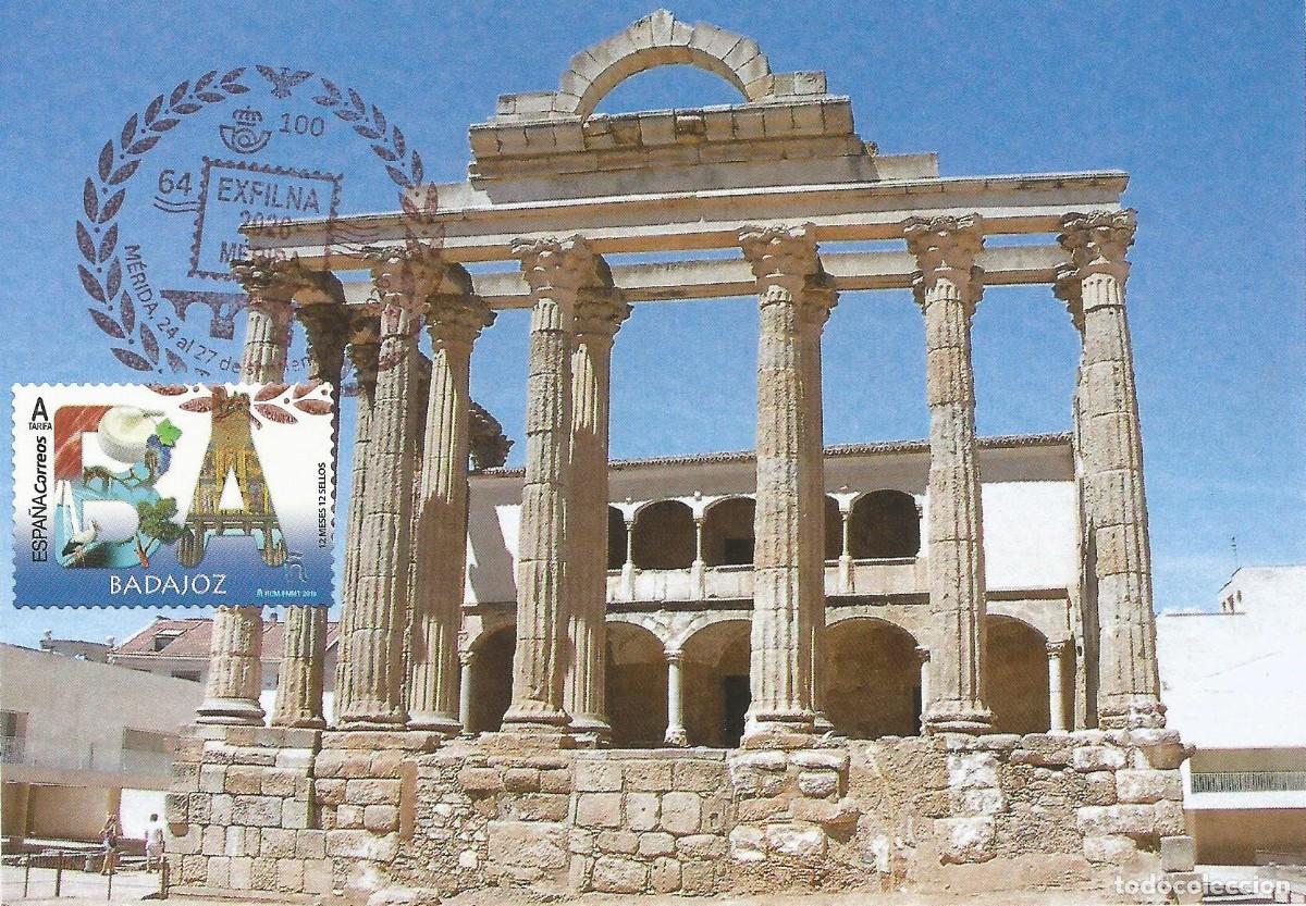 Sellos: TARJETA MAXIMA CON MATASELLO EXFILNA 2026 EN SELLO &ldquo;12 MESES 12 SELLOS&rdquo;. TEMPLO DE DIANA