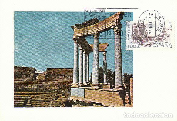 Sellos: EDIFIL 2186, ROMA HISPANIA, TARJETA MAXIMA DE PRIMER DIA DE 25-6-1974