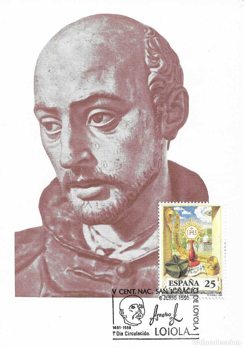 Sellos: SAN IGNACIO DE LOYOLA CENTENARIOS 1991 (EDIFIL 3120) TM PD MOD 1 MATASELLOS LOIOLA RELIGION RARO ASI