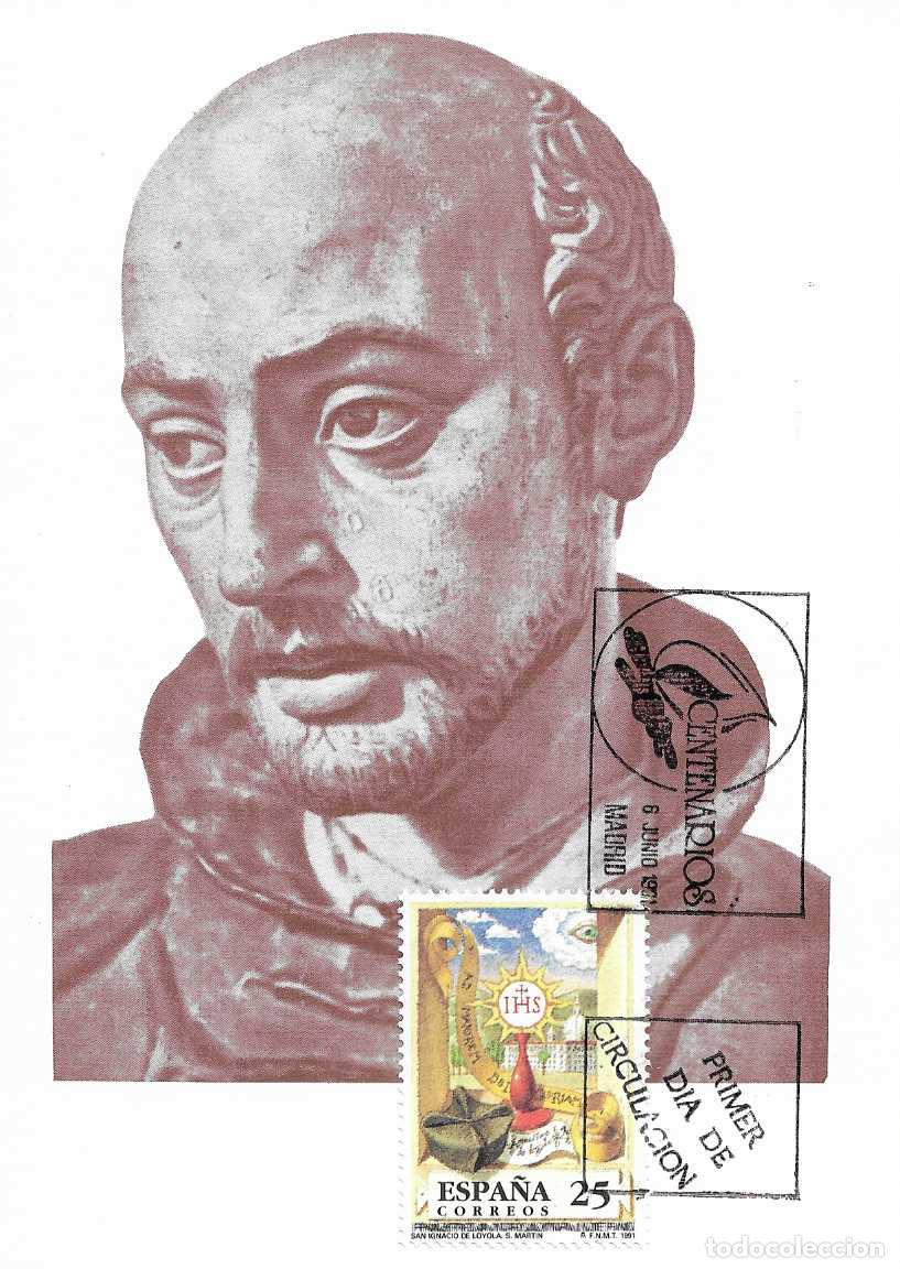 Sellos: SAN IGNACIO DE LOYOLA CENTENARIOS 1991 (EDIFIL 3120) TM PD MOD 1 MATASELLOS MADRID RELIGION RARO ASI