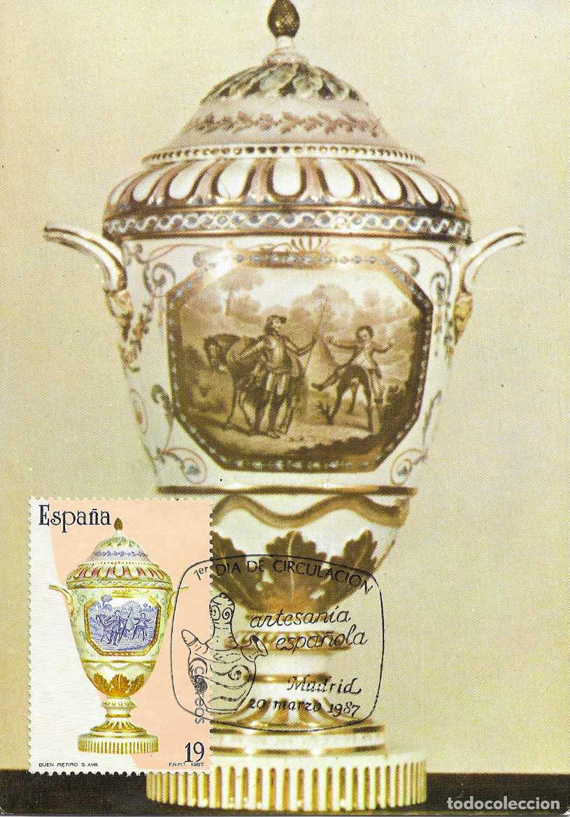 Timbres: CERAMICA MADRILE&Ntilde;A ARTESANIA ESPA&Ntilde;OLA 1987 (EDIFIL 2893) TM PD MOD 1 MATASELLOS CU&Ntilde;O MADRID RARA ASI