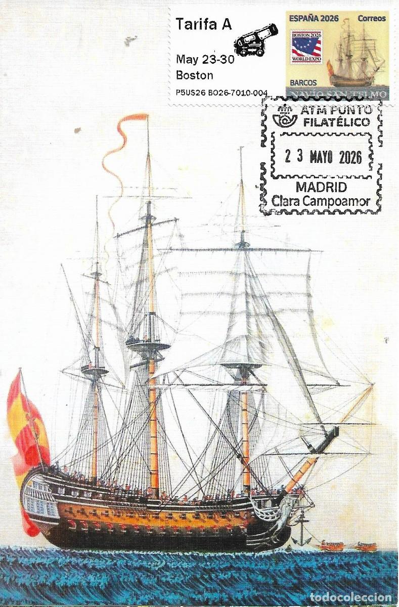 Timbres: ESPA&Ntilde;A. TARJETA MAXIMA. NAVIO SAN TELMO. ATM. 2026