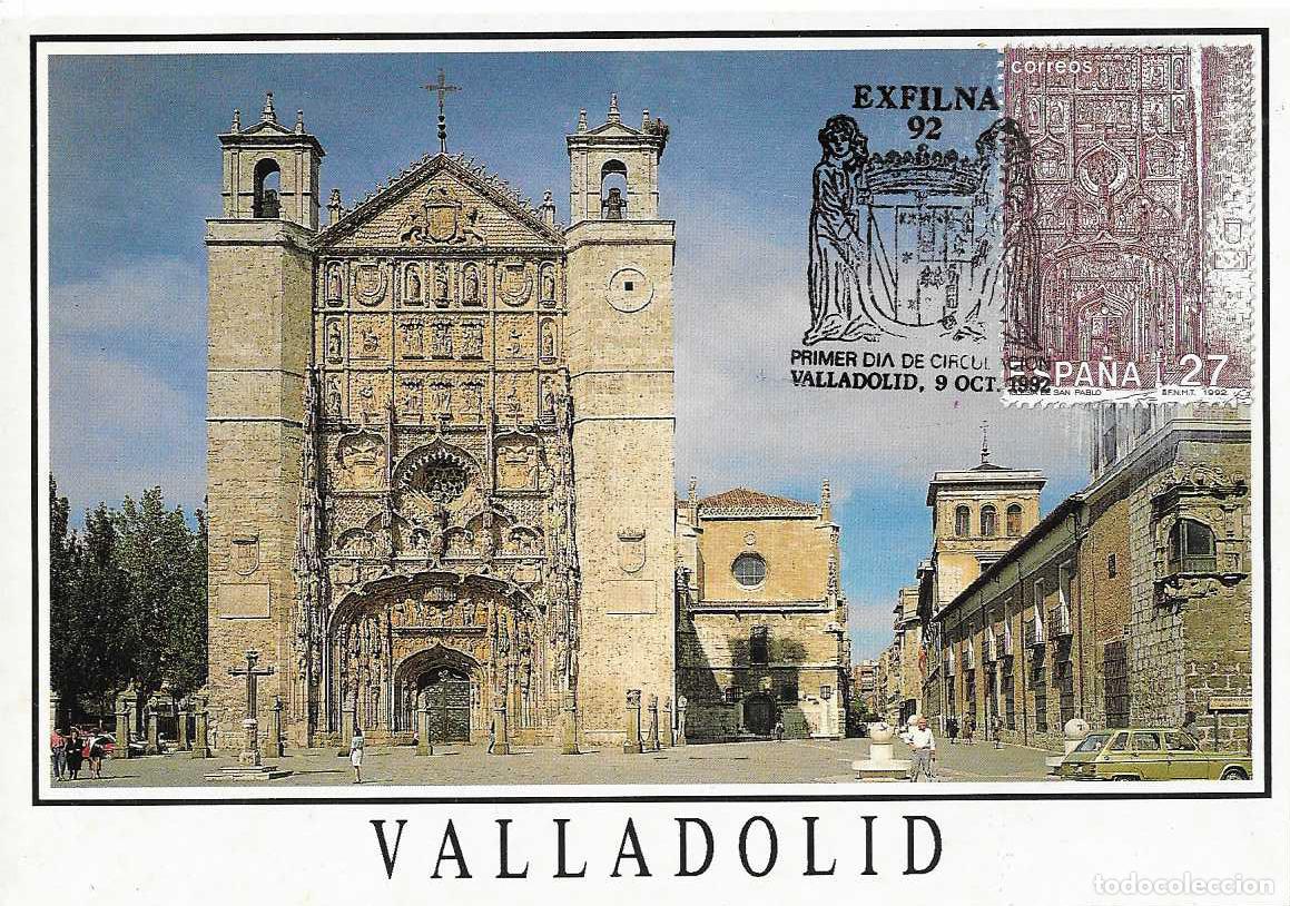 Sellos: IGLESIA DE SAN PABLO VALLADOLID EXFILNA 1992 (EDIFIL 3221 3222) EN TM PD MOD 1 MATASELLOS VALLADOLID