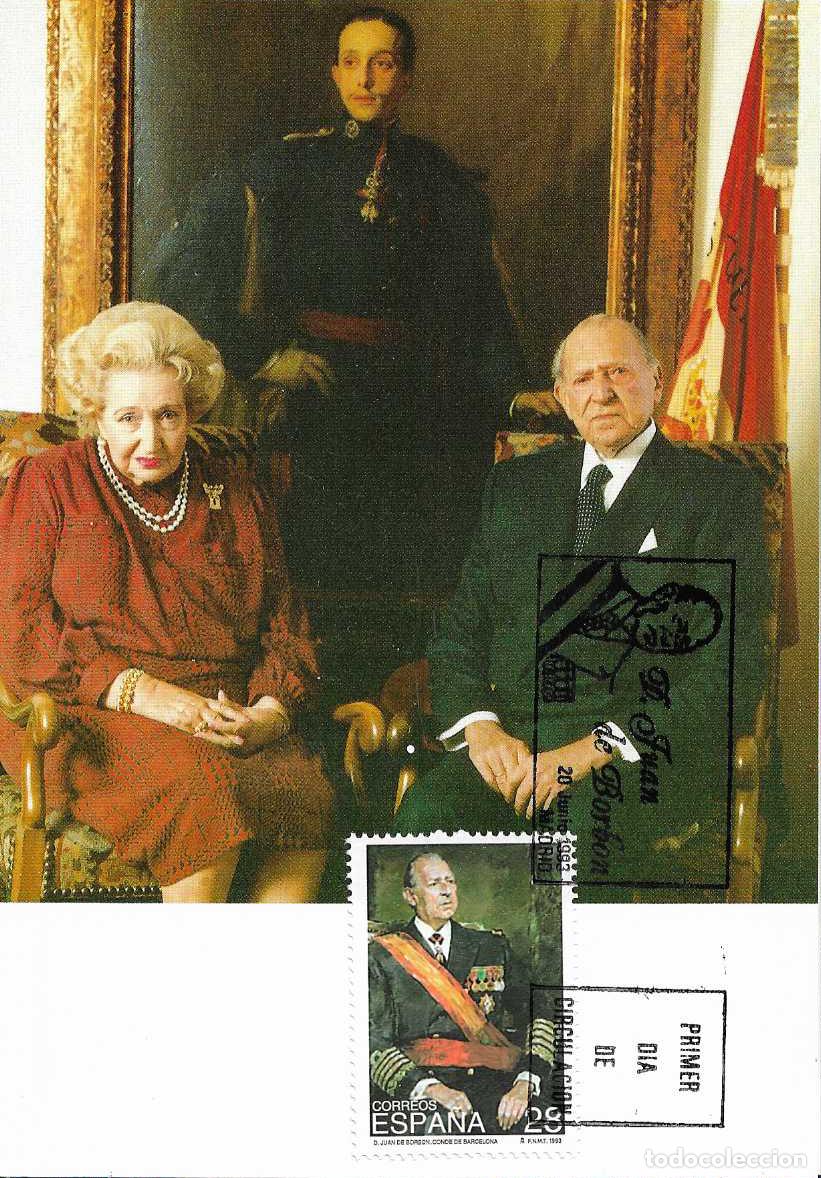 Timbres: DON JUAN DE BORBON Y BATTENBERG 1993 (EDIFIL 3264) EN TARJETA MAXIMA PRIMER DIA MOD 1 MADRID
