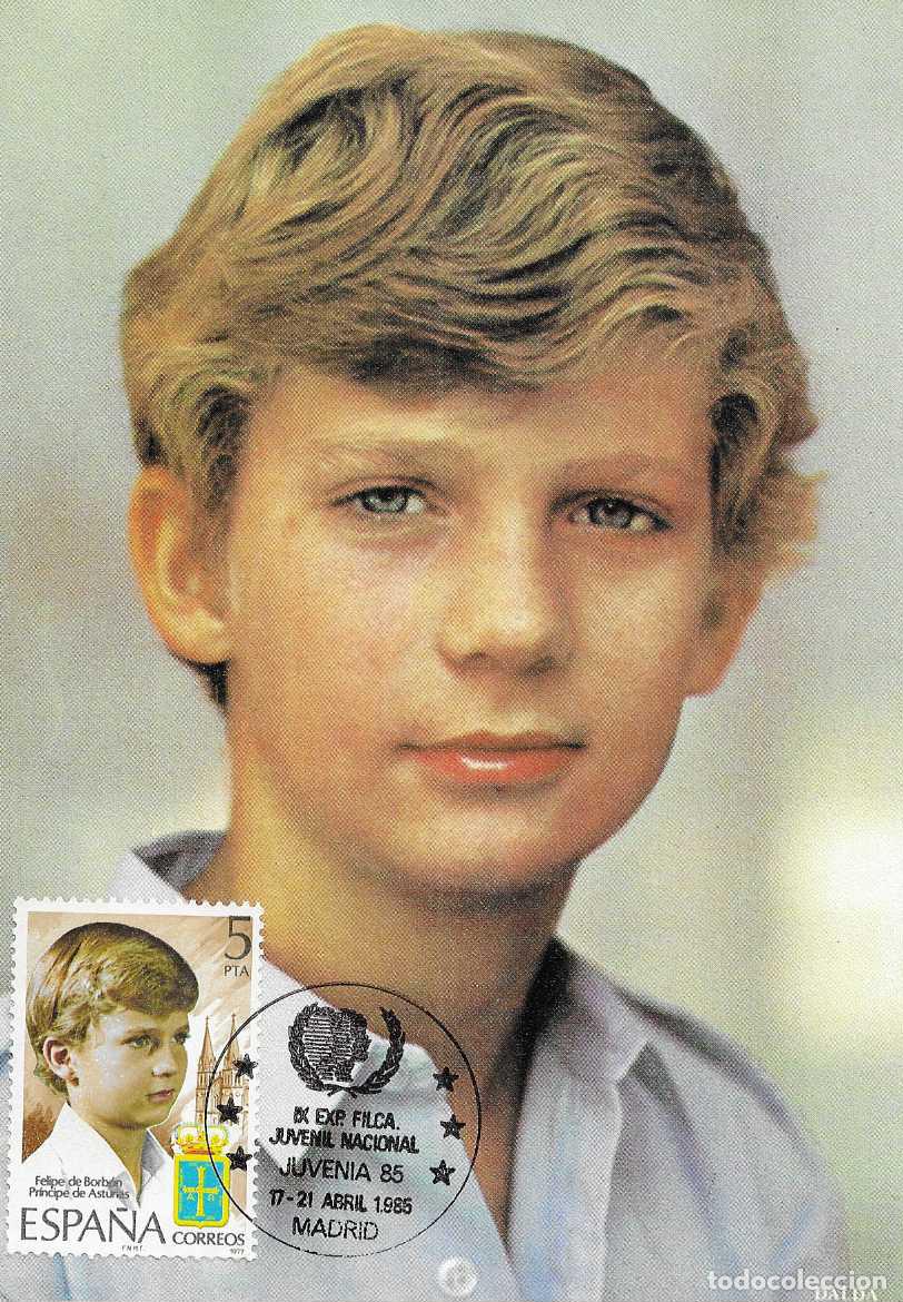 Stamps: FELIPE DE BORBON PRINCIPE DE ASTURIAS 1977 (EDIFIL 2449) EN TM MOD 1 JUVENIA-85 MADRID 1985 RARO VER
