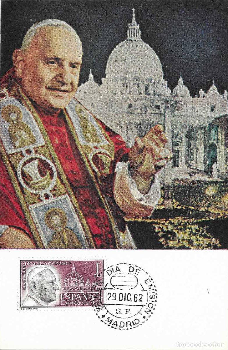 Sellos: PAPA JUAN XXIII CONCILIO ECUMENICO VATICANO II 1962 (EDIFIL 1480) EN TM PRIMER DIA RELIGION MPM