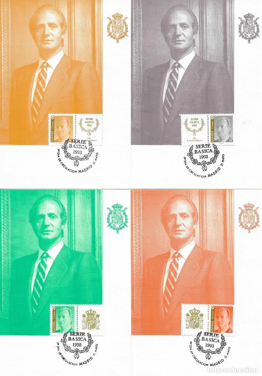 Sellos: SM REY DON JUAN CARLOS I 1993 (EDIFIL 3259A/3262A) EN CUATRO TM PD MOD 1 CU&Ntilde;O MADRID RARO ASI VER