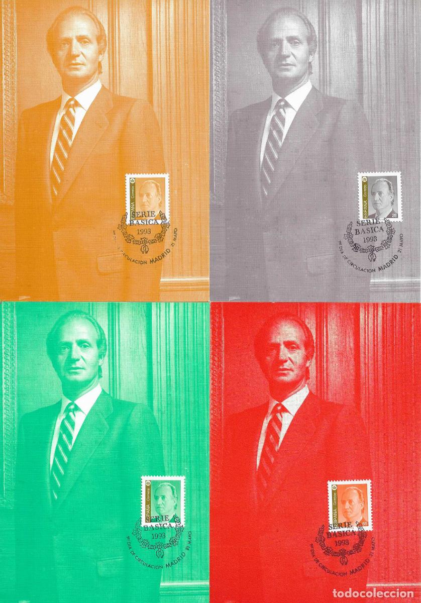 Sellos: SM REY DON JUAN CARLOS I 1993 (EDIFIL 3259/3262) EN CUATRO TM PD MATASELLOS CU&Ntilde;O MADRID RARO ASI VER