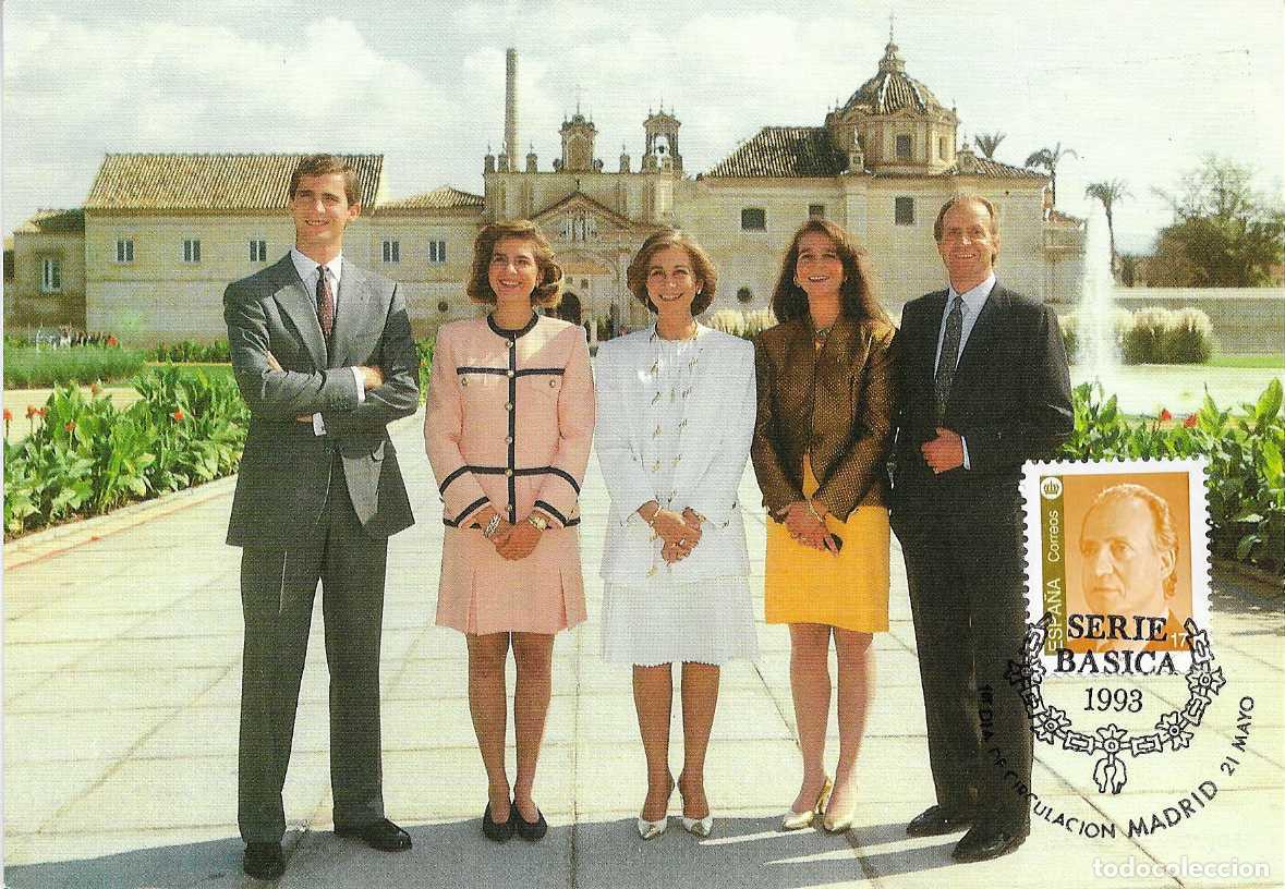 Sellos: SM REY DON JUAN CARLOS I 1993 (EDIFIL 3259) EN TM PD FAMILIA REAL MATASELLO CU&Ntilde;O MADRID RARO ASI VER