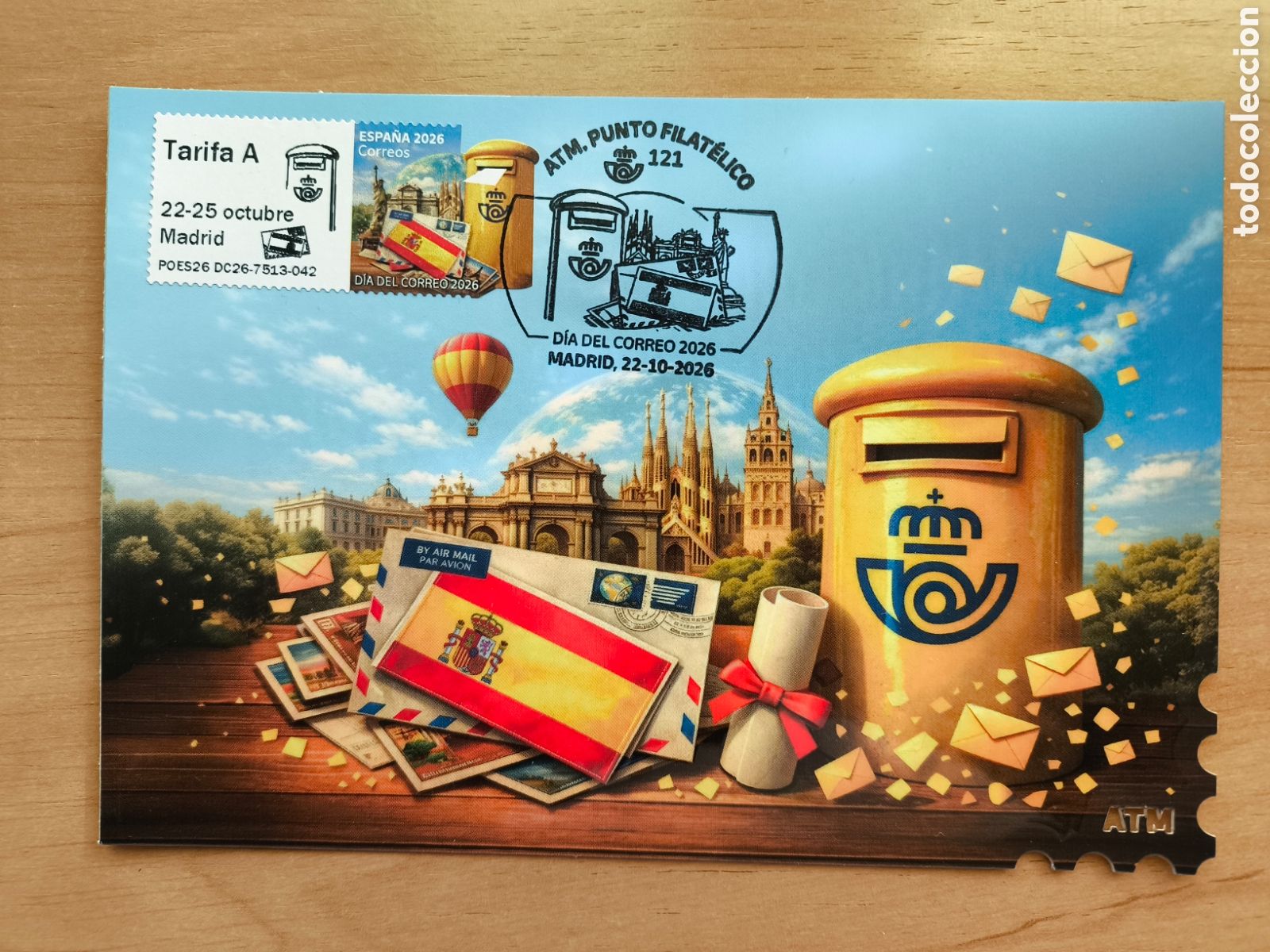 Sellos: Tarjeta m&aacute;xima ATM D&iacute;a del correo